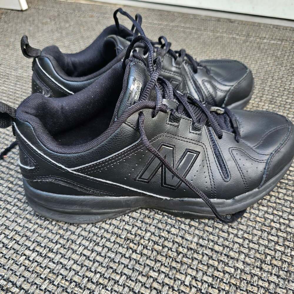 New Balance 608v5 Men's Black Slip Resistant Leather Training Shoes